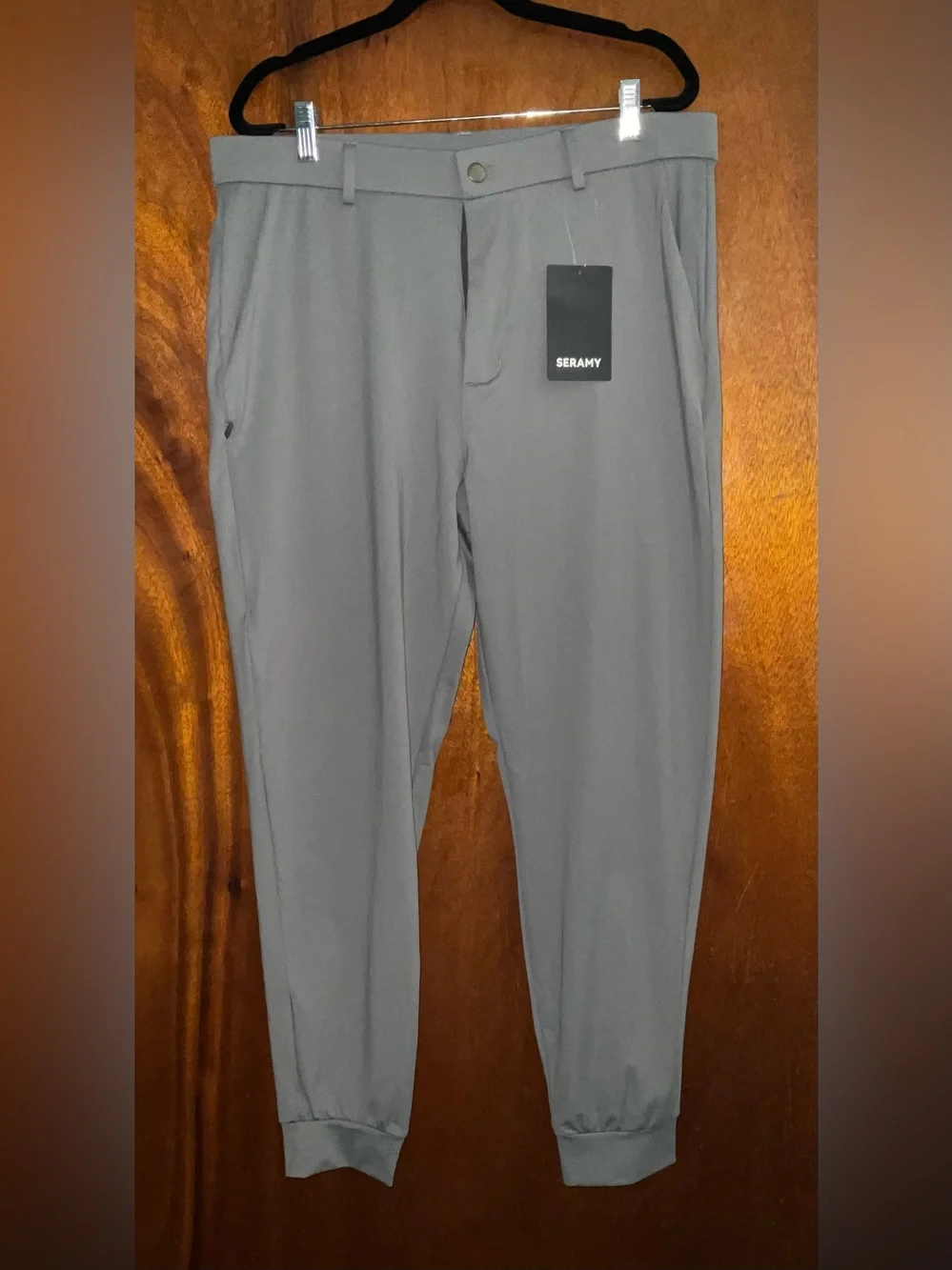 Men's Gray Jogger-Style Chinos